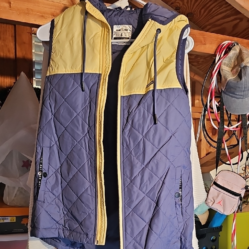 Flag Nor Fail Yellow and Blue Quilted Vest